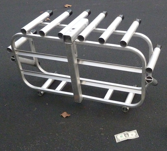 Aluminum 12 Fishing Rod/Pole & Cooler Rack 2 Sq. Hitch Mount Front 